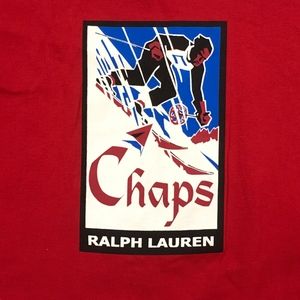 Chaps Ralph Lauren Red Down Hill Skiing T-Shirt